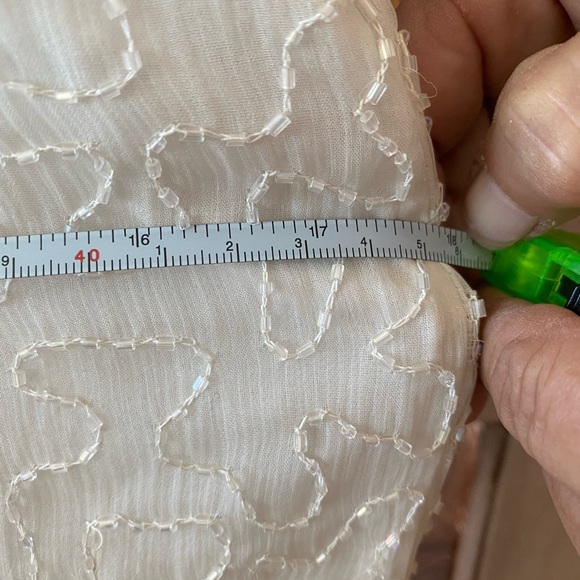 Vintage lawrence-kazan white and gold silk beaded sequined Dress - Picture 5 of 8